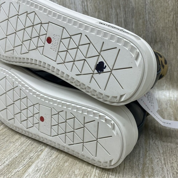 Blondo Womens 8 Grazen Boots NEW Black Leather Animal Leopard Waterproof Booties - Picture 10 of 13